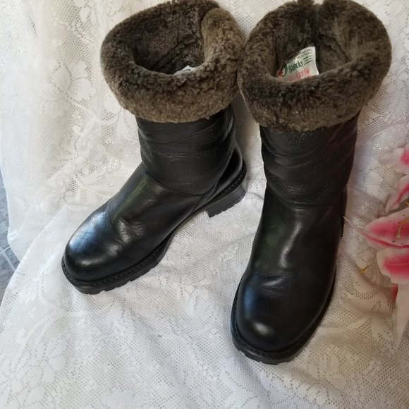 Vintage Y2K Blondo waterproof Shearling Leather Winter Boots  Size 7 - Picture 2 of 13